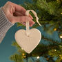 Engraved Ceramic Heart Christmas Decoration, thumbnail 1 of 3