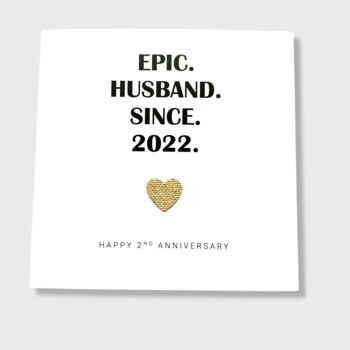 2nd Wedding Anniversary Card Cotton Epic Card, 2 of 5