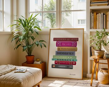 Manchester Book Stack Art Print, 3 of 6