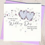 Personalised Floral Hearts Wedding Card, thumbnail 3 of 4
