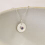 Handmade Sterling Silver Birthstone Disc Pendant, thumbnail 2 of 4