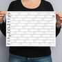 Mini 2025 Wall Planner B And W Year Calendar A3, thumbnail 1 of 6
