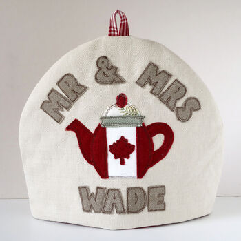 Personalised Canadian Flag Tea Pot Cosy Gift, 3 of 9