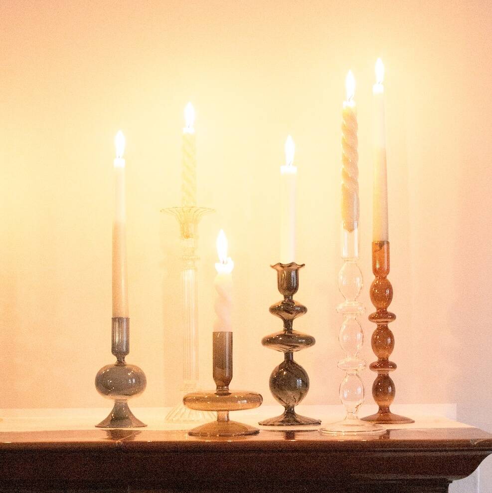 Glass Candlesticks In Assorted Colours, 1 of 8