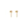 White Topaz Vega Star 14k Gold Vermeil Chain Stud Earrings, thumbnail 2 of 7