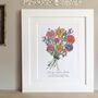 Personalised Family Birth Month Flower Bunch Print, thumbnail 1 of 5