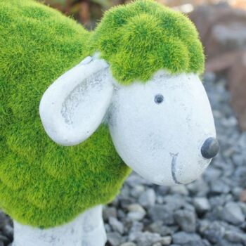 Sheep Garden Ornament Large Moss Stone Grass Effect, 8 of 8