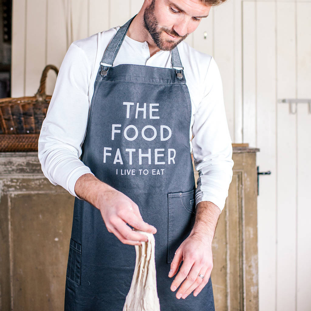 Personalised Food Father Waxed Denim Apron, 1 of 7