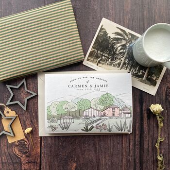 Venue Wedding Invitation Custom Illustration, 9 of 12