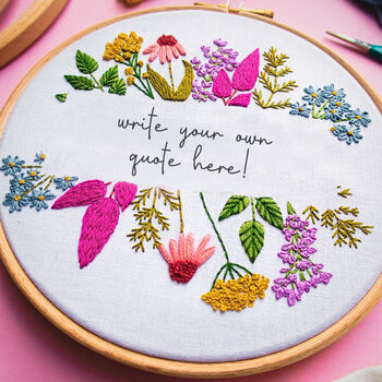 Wildflowers Quote Customisable Embroidery Kit, 2 of 5