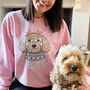 Pink Christmas Dog Lover Jumper With Your Dog On, thumbnail 1 of 12