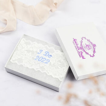 Personalised Simply 'I Do' Bridal Garter, 2 of 4