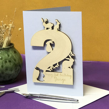 Personalised Age Rabbits Birthday Card, 5 of 5