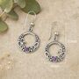 Sterling Silver Celtic Knot Amethyst Earrings, thumbnail 6 of 7