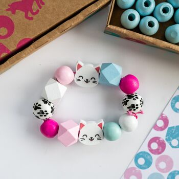 Personalised Kitten Wooden Bead Making Kit, 4 of 9