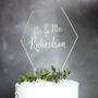 Personalised Wedding Cake Topper In Clear Acrylic, thumbnail 4 of 5