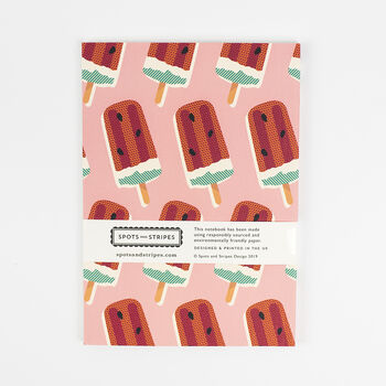 Watermelon Lolly Pattern Paperback Swiss Bound Notebook, 8 of 8