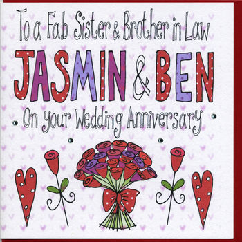 Sister Or Brother Wedding Anniversary Card, 2 of 3
