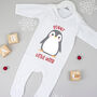 Personalised Penguin Sibling Kids Christmas Pyjamas, thumbnail 12 of 12