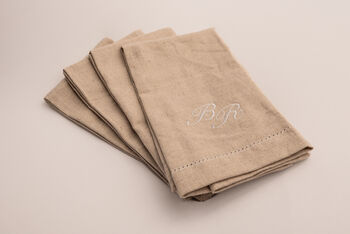 100x Personalised Embroidered Linen Event Napkins, 2 of 5
