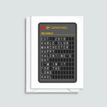 Departure Board Personalised Valentine's Card, 2 of 2