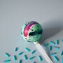 Aqua, Turquoise And Magenta Hand Painted Ceramic Bauble, thumbnail 1 of 5