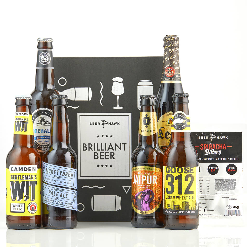 speciality beers of the world and savoury treat gift by beer hawk