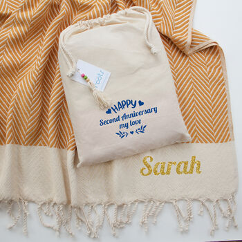 Personalised Cotton Throw, Gift For Wedding, 7 of 11