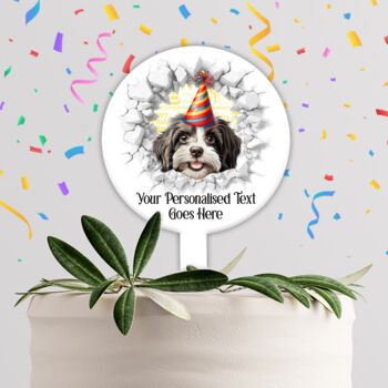 Personalised Havanese Birthday Break Through Dog, 3 of 8