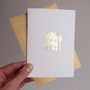 Handmade Gold Leaf New Home House Card, thumbnail 1 of 8