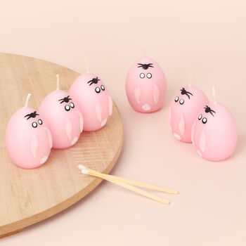 G Decor Set Of Six Hoppy Easter Egg Candles Pink, 2 of 5