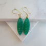Emerald Green Onyx Earrings In Gold Vermeil, thumbnail 2 of 2