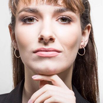 Sterling Silver Double Hoop Illusion Earrings, 5 of 6
