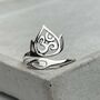 Silver Open Ring Om Lotus 925 Sterling Silver Jewellery, thumbnail 2 of 9