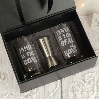 The Boss And The Real Boss Pair Of Highball Glasses, 3 of 3