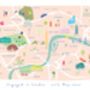 Personalised Map Of London Illustrated Art Print, thumbnail 3 of 4