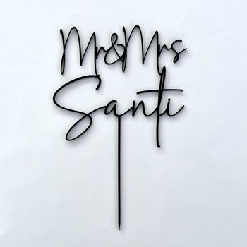 Personalised Mr And Mrs Wedding Cake Topper, 4 of 12