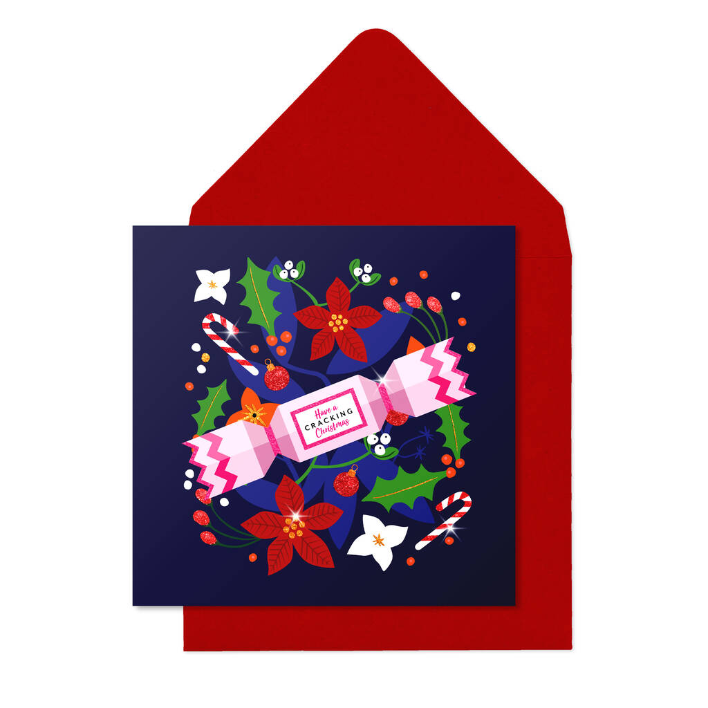 Christmas Glitter Cracker, Box Of 10 Cards, 1 of 2