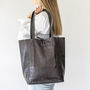 Metallic Soft Leather Tote Shopper, thumbnail 5 of 12