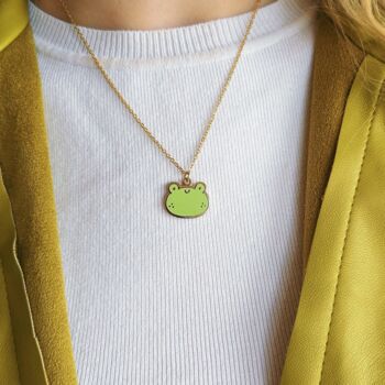 Frog Enamel Gold Plated Charm Necklace, 6 of 6