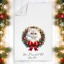 Personalised Cat In Christmas Wreath Gift Tea Towel, thumbnail 7 of 12