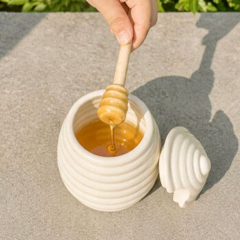Ceramic Honey Pot With Honey Dipper, 2 of 11