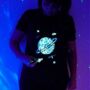 Outer Space Interactive Green Glow T Shirt In Black, thumbnail 2 of 5