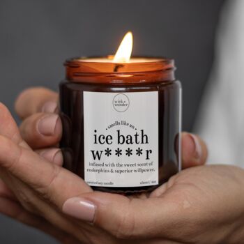 Ice Bath Gifts, Smells Like An Ice Bath Wanker Candle With Matches, 4 of 11