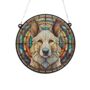 German Shepherd White Stained Glass Effect Suncatcher, thumbnail 2 of 3