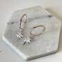 Sterling Silver North Star Hoop Earrings, thumbnail 4 of 4