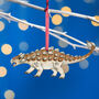 Wooden Ankylosaurus Dinosaur Christmas Tree Decoration, thumbnail 1 of 3