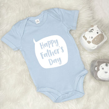 Happy Fathers Day Speech Bubble Baby Grow, 5 of 10