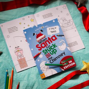 Personalised Santa Got Stuck Colouring Book, 6 of 8