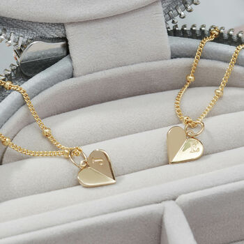 Initial Heart Pendant Necklace Gold Plated Vermeil, 3 of 5